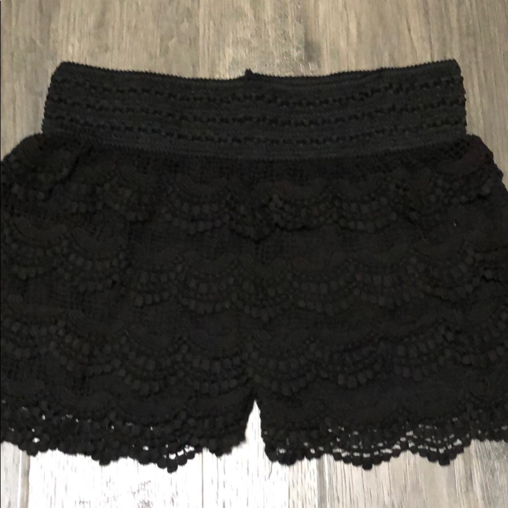 Black lace shorts